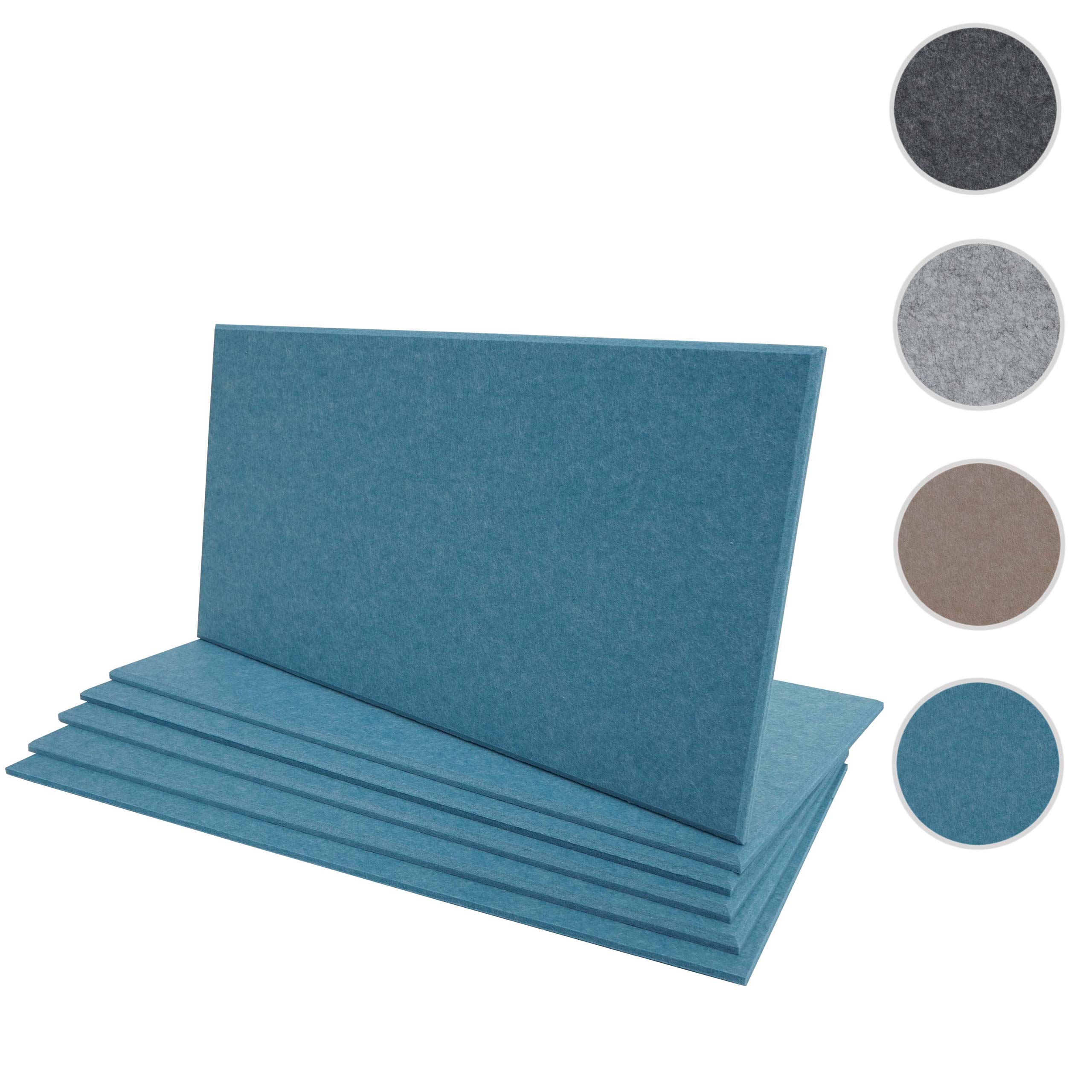 Lot de 6 panneaux muraux acoustiques HWC-L52, panneaux muraux acoustiques, insonorisant 1qm surface 60x30cm ~ bleu - 8