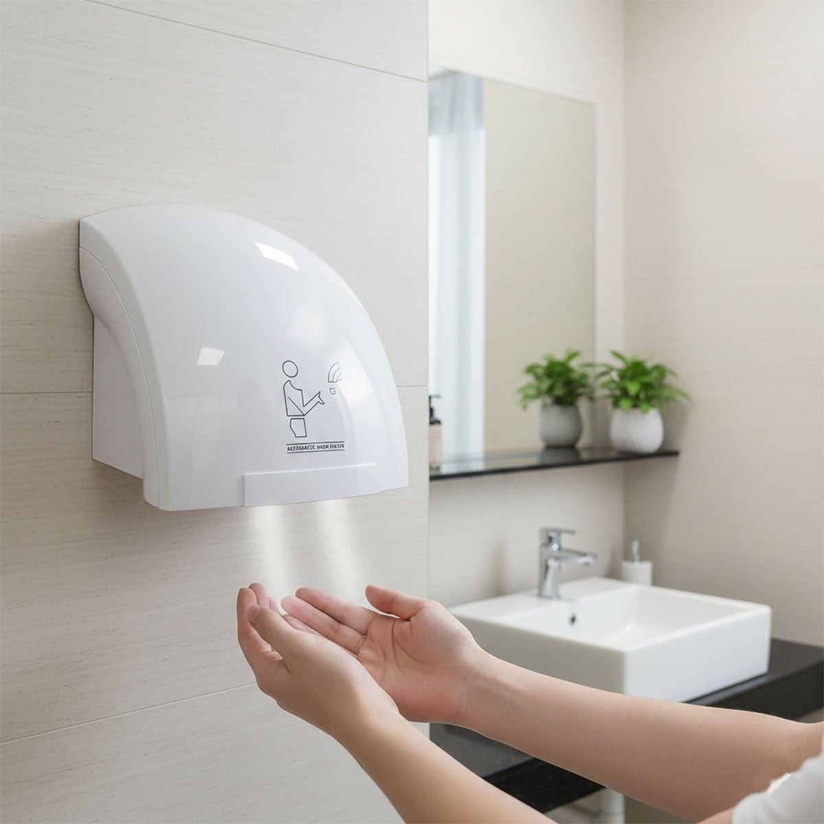 SÈCHE-MAINS ÉLECTRIQUE AUTOMATIQUE À AIR CHAUD PHOTOCELLULE MURAL POUR HÔTEL - 6