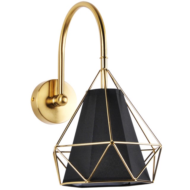 Kinkiet ścienny Hira złoto-czarny 1xE27x20W wym: 32 x 20 x 30 cm metal IP20 Polux