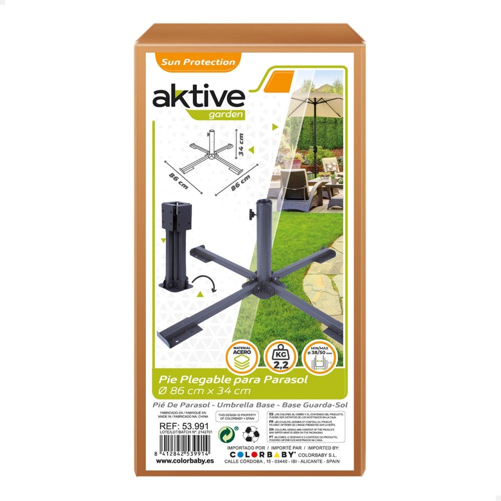Pied de parasol pliant Garden métal Aktive - 6