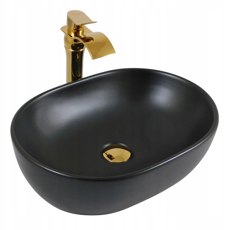 Umywalka nablatowa Estiva GABA Black Matt czarna matowa 47,5x34x13,5 cm