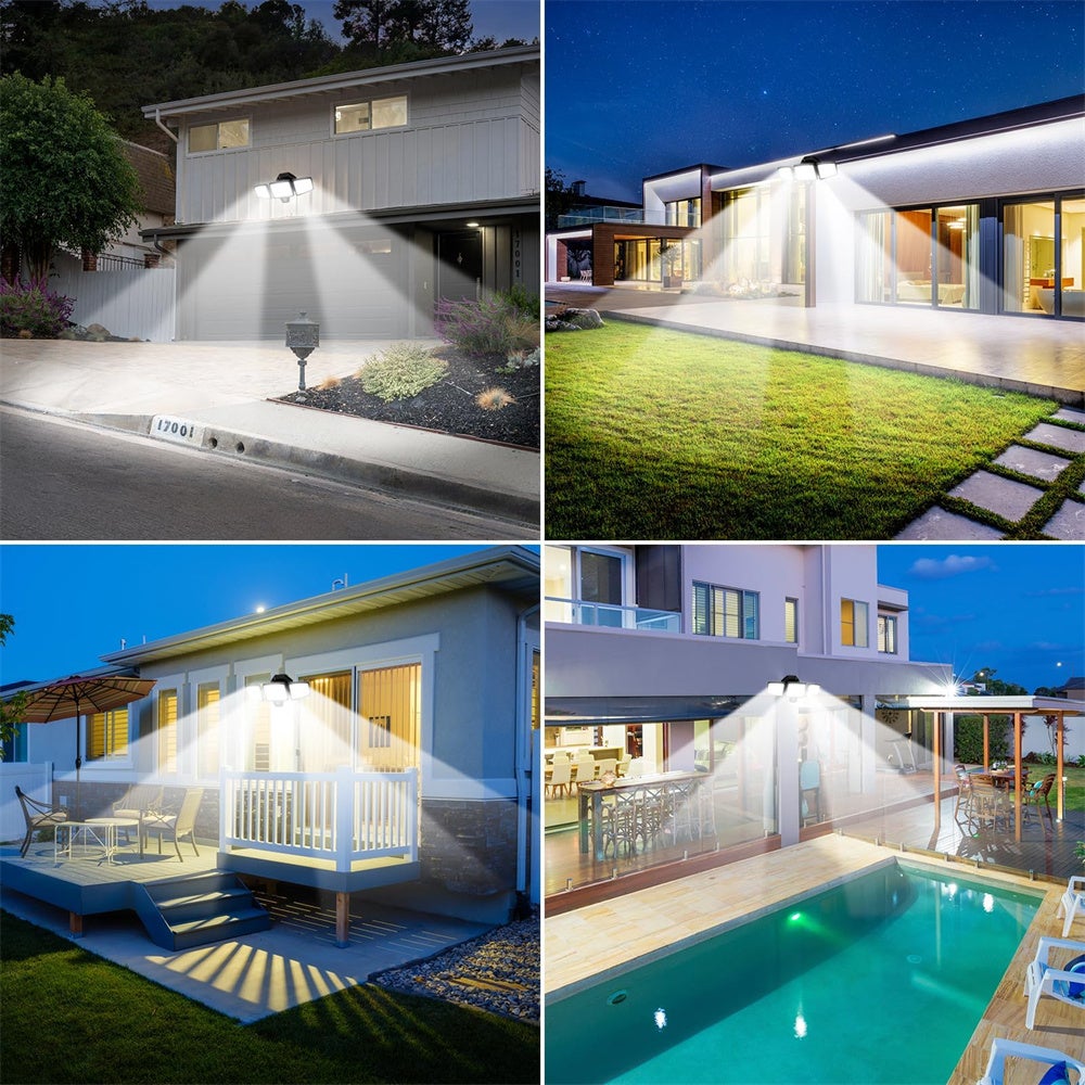 Lampe Solaire Exterieur LED Lumière Solaire Extérieure avec Détecteur de Mouvement IP65 1200mAh Eclairage Exerieur Solaire Projecteur de Sécurité - 9