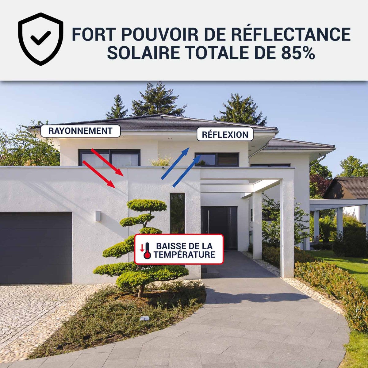 Peinture réfléchissante, anti-chaleur : ARCAREFLECT FAÇADE (existe aussi pour destination toiture) Blanc - 2.5 L - ARCANE INDUSTRIES - 6