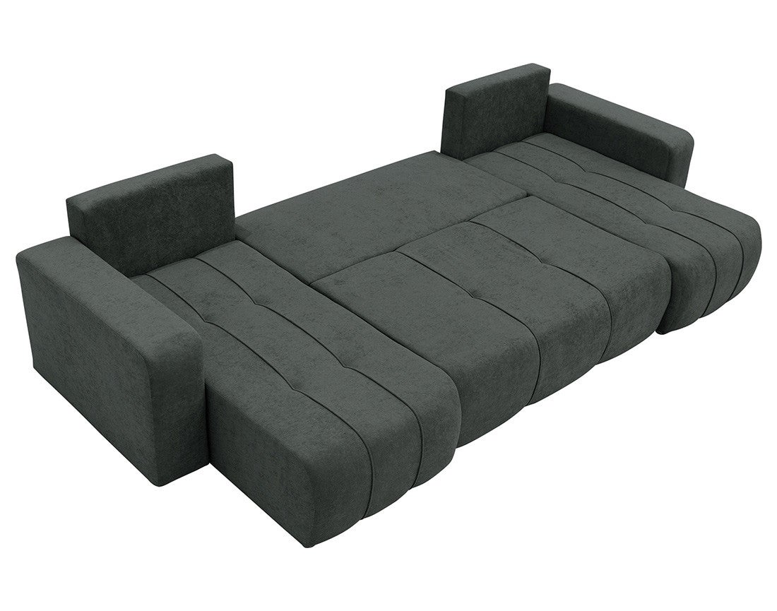 Canapé panoramique 7 places En U en Tissu Gris Anthracite - NICOLE - Best Mobilier - 3