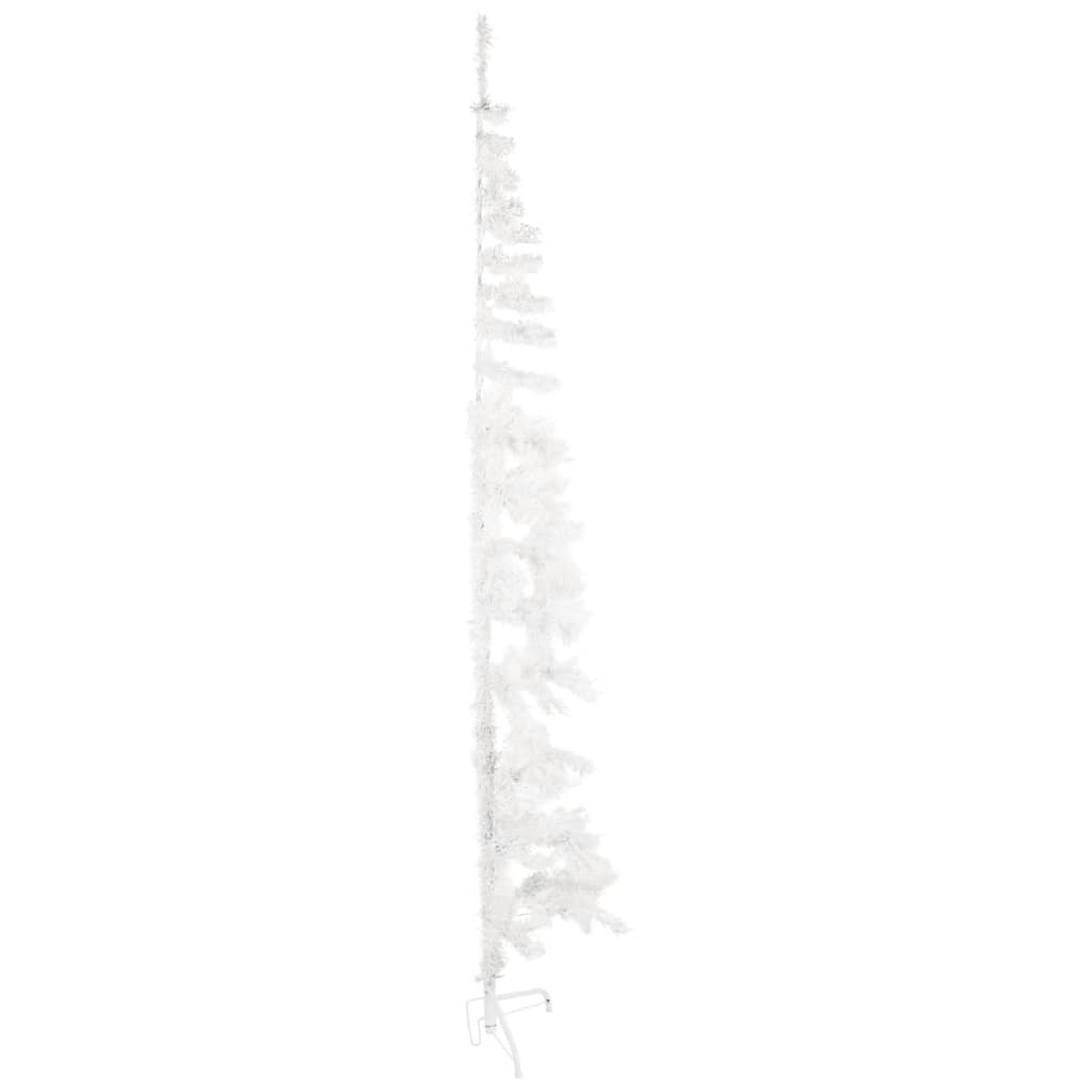 Meia árvore de Natal artificial com suporte branco 210 cm - COMFORTXL - 4