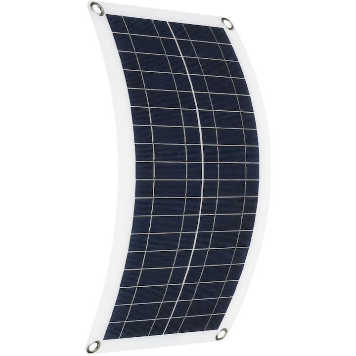 Przenośny Panel Solarny 30W 12V, QttvbTna, Polikrzem, Czarny, 43x20cm, Zestaw - 5