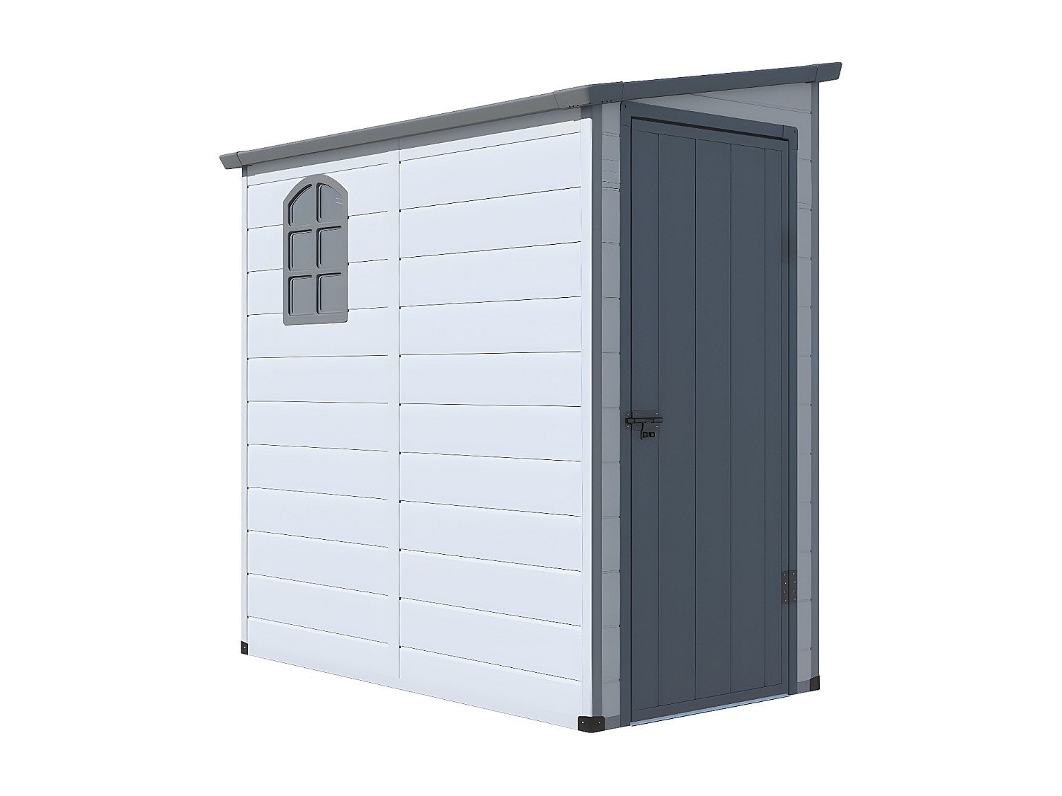 Abri de jardin en résine adossé gris clair 2,09 m² ALBERTO - 3