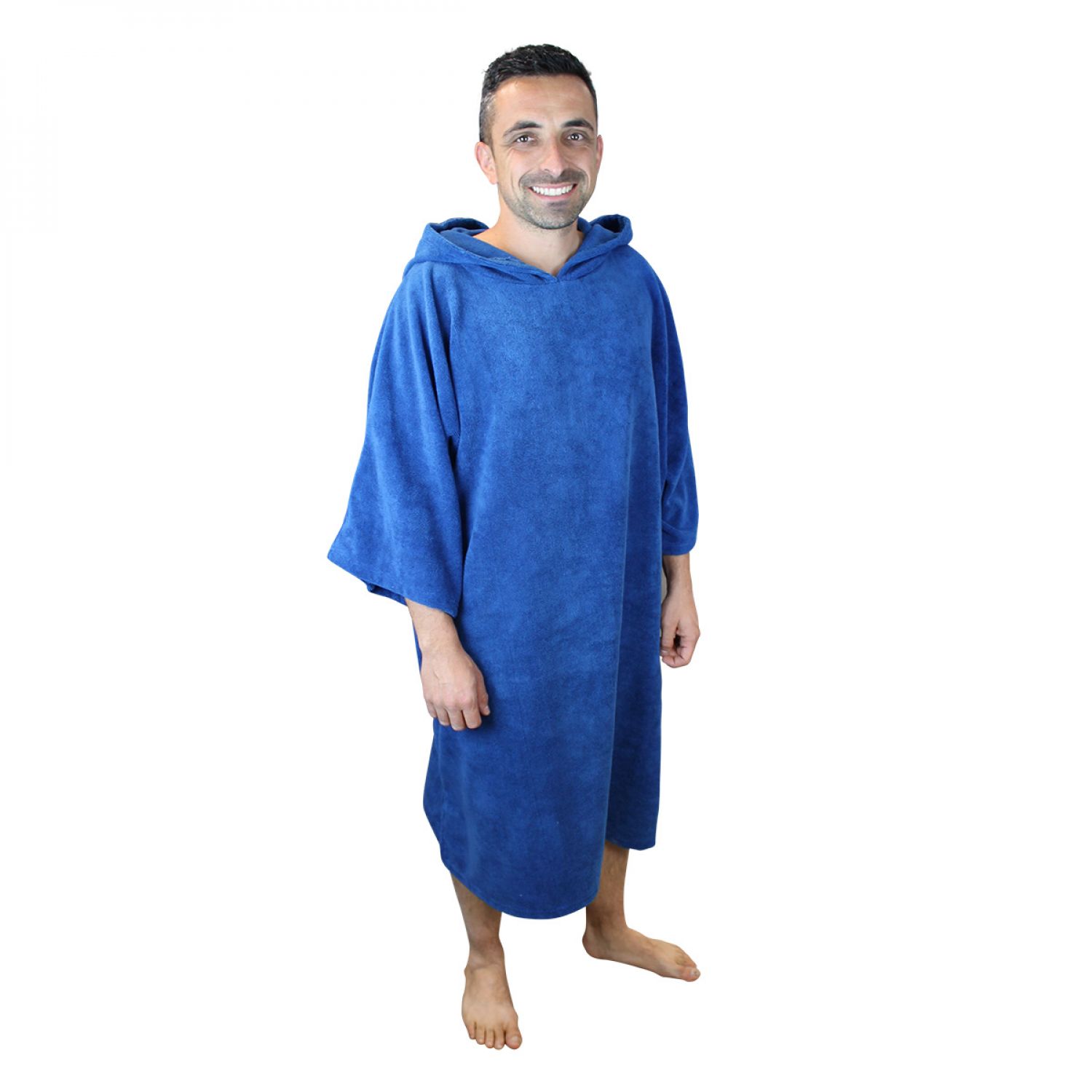 Serviette poncho de bain ou de plage - Adulte - Bleu - Vivezen - 4