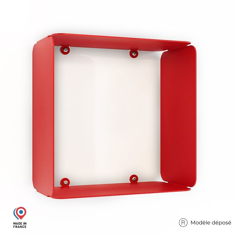 Etagère murale cube DECO-GEM, acier finition époxy rouge. L.30 x H.30 x ...