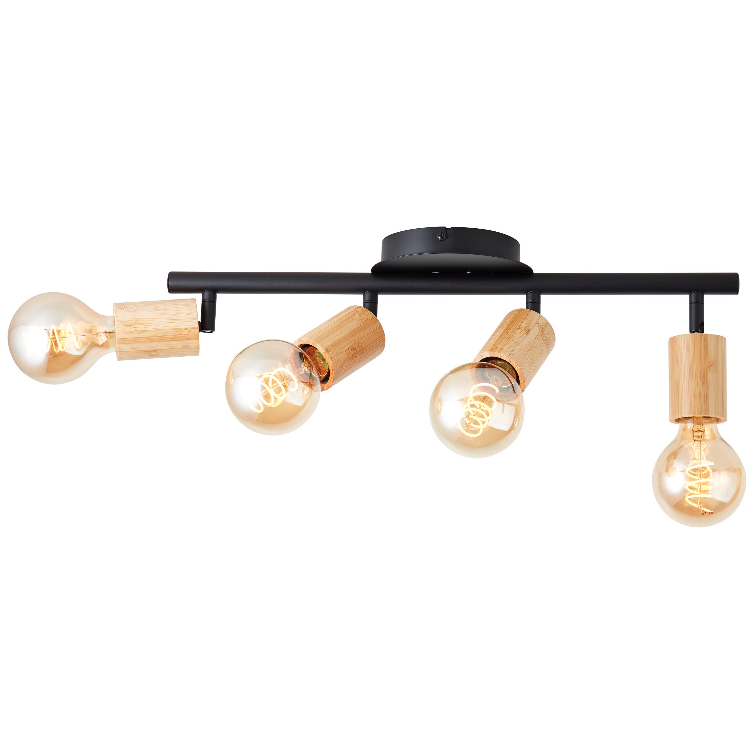 Lampa Brilliant Tiffany spot tubes 4 żarówki czarny mat/naturalny brąz 4x A60, E27, 28 W - 2