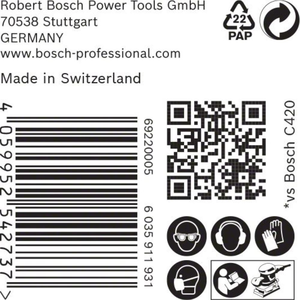 Bosch Accessories EXPERT C470 2608900935 Papier abrasif pour ponceuse vibrante perforé Grain num 40 (L x l) 186 mm x 93 - 4