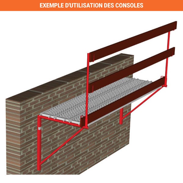 1 console d'échafaudage zinguée 1.00m x 1.00m - Tube rond - 110011009/01 - 3