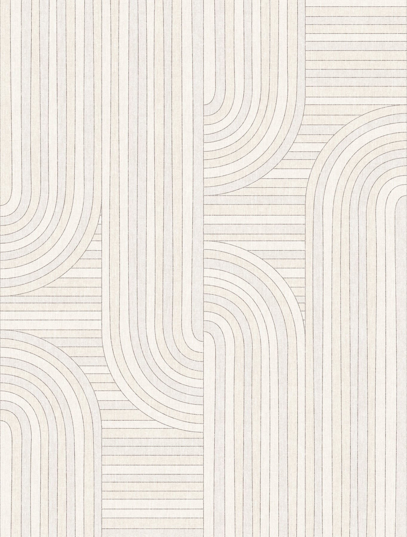 Papier Peint Panoramique Lignes Graphiques Beige 212 X 280 Cm 