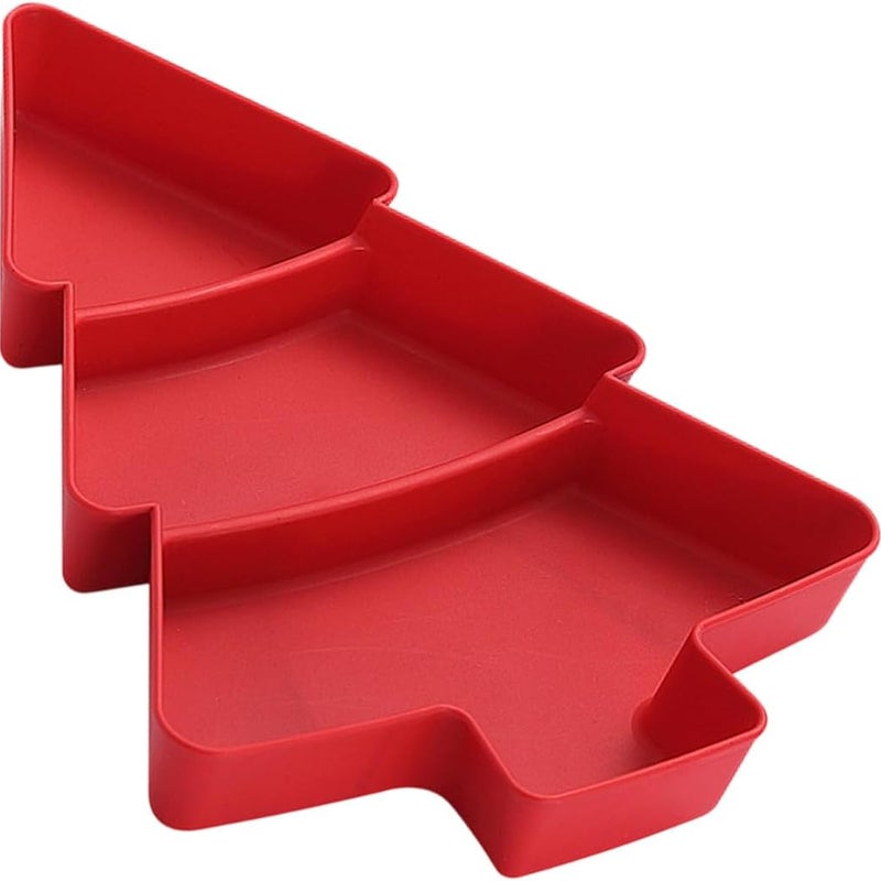 Talerz na owoce w kształcie czerwonej choinki 18,3 x 25,4 cm 1 taca imprezowa z przegródkami do przechowywania przekąsek i orzechów