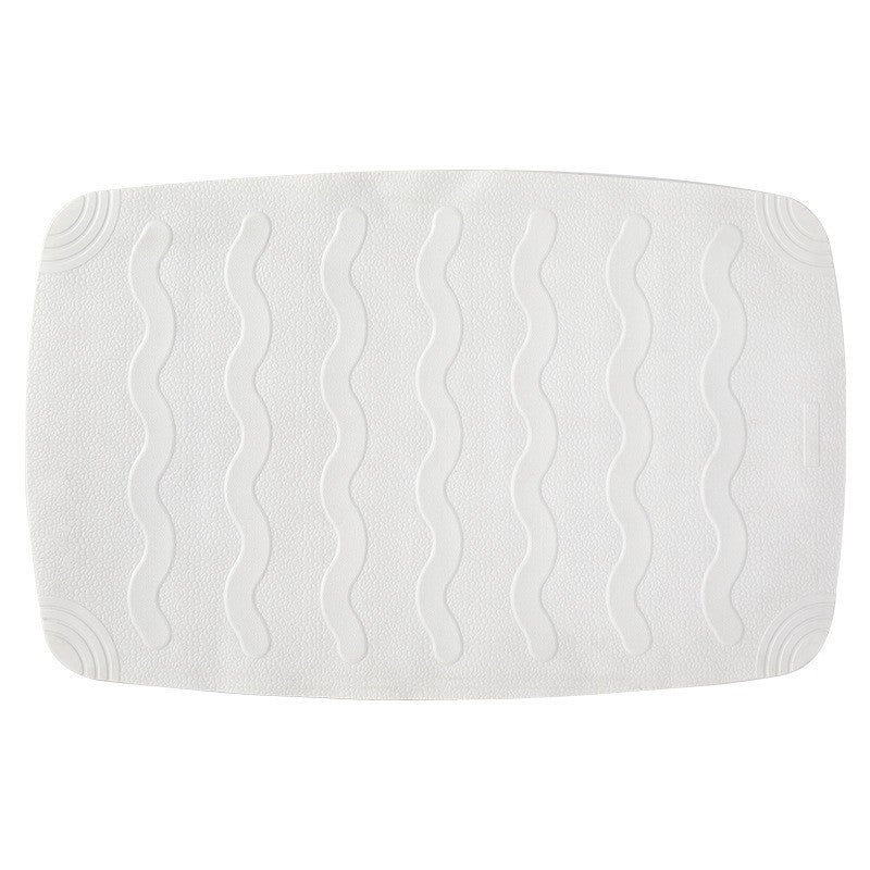 Mata łazienkowa z przyssawkami, gumowa, biała, 45 x 75 cm