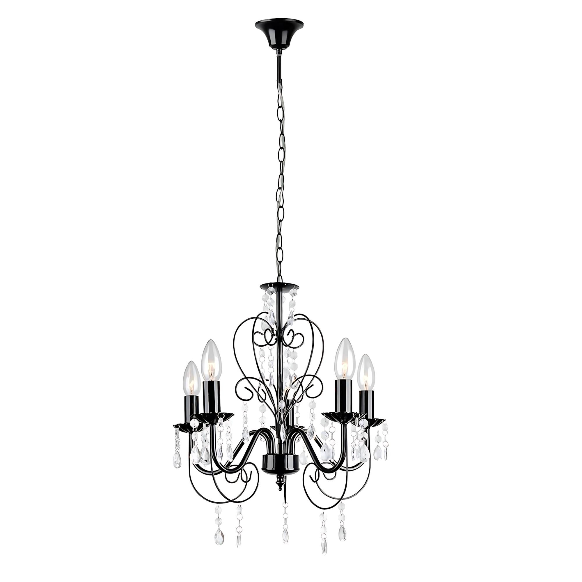 Lampa Sufitowa Wisząca Toolight Ebt010-5Cp Czarny