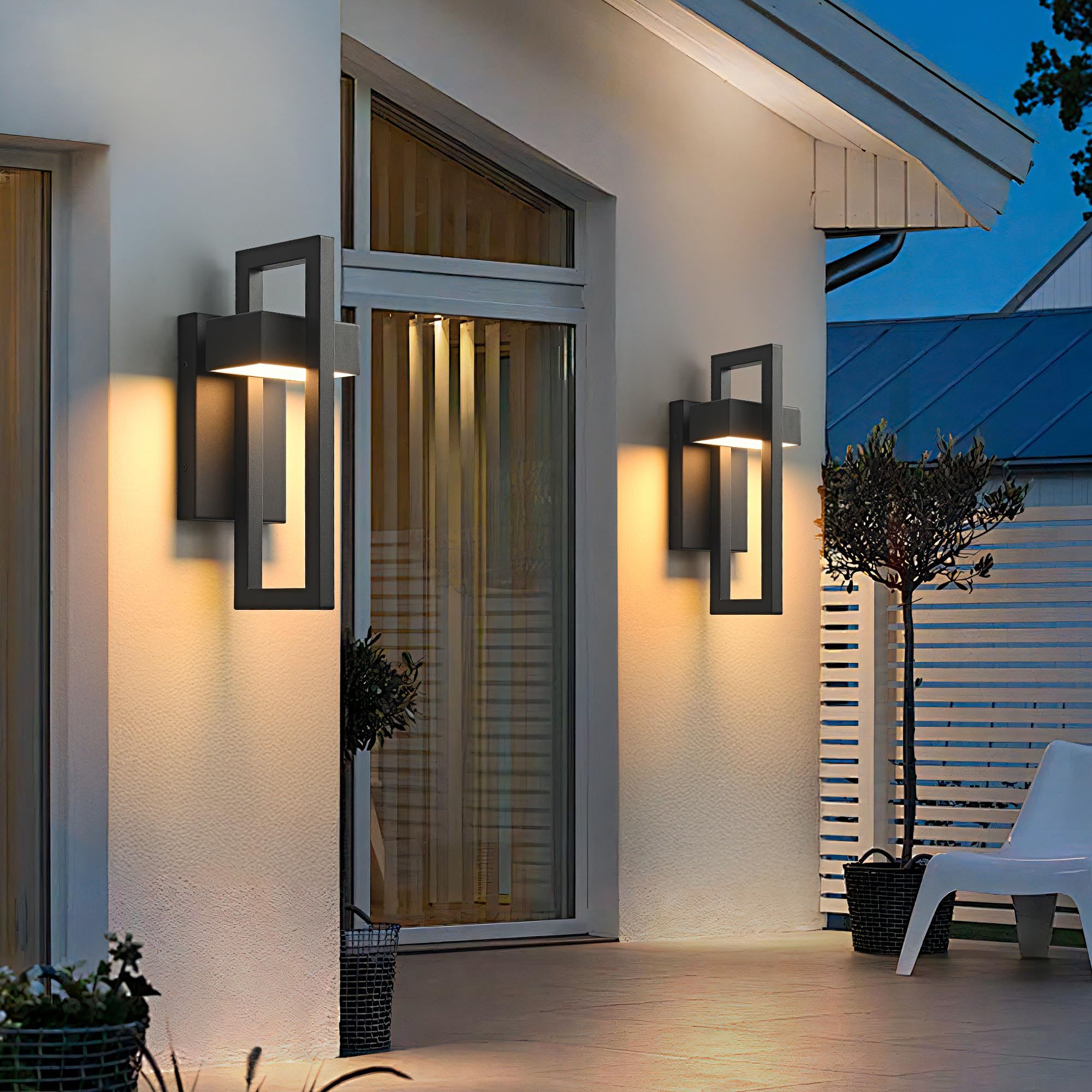 LAMPADA PARETE CASA Luce Per Esterni IP44 Acciaio Inox Cromo Bianco 2x - Foto 12