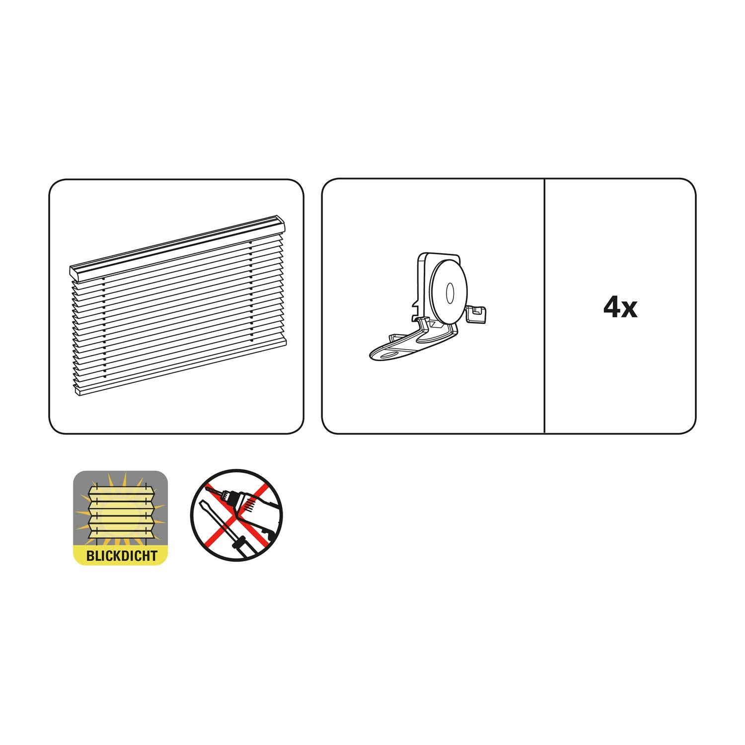 Gardinia Tenda Plissettata Solo con Ventose, Tenda Pieghevole Opaca, Parti per Il Montaggio Incluse, 2 Binari in Alluminio, Crema, 50 x 130 cm (LxH) - 4