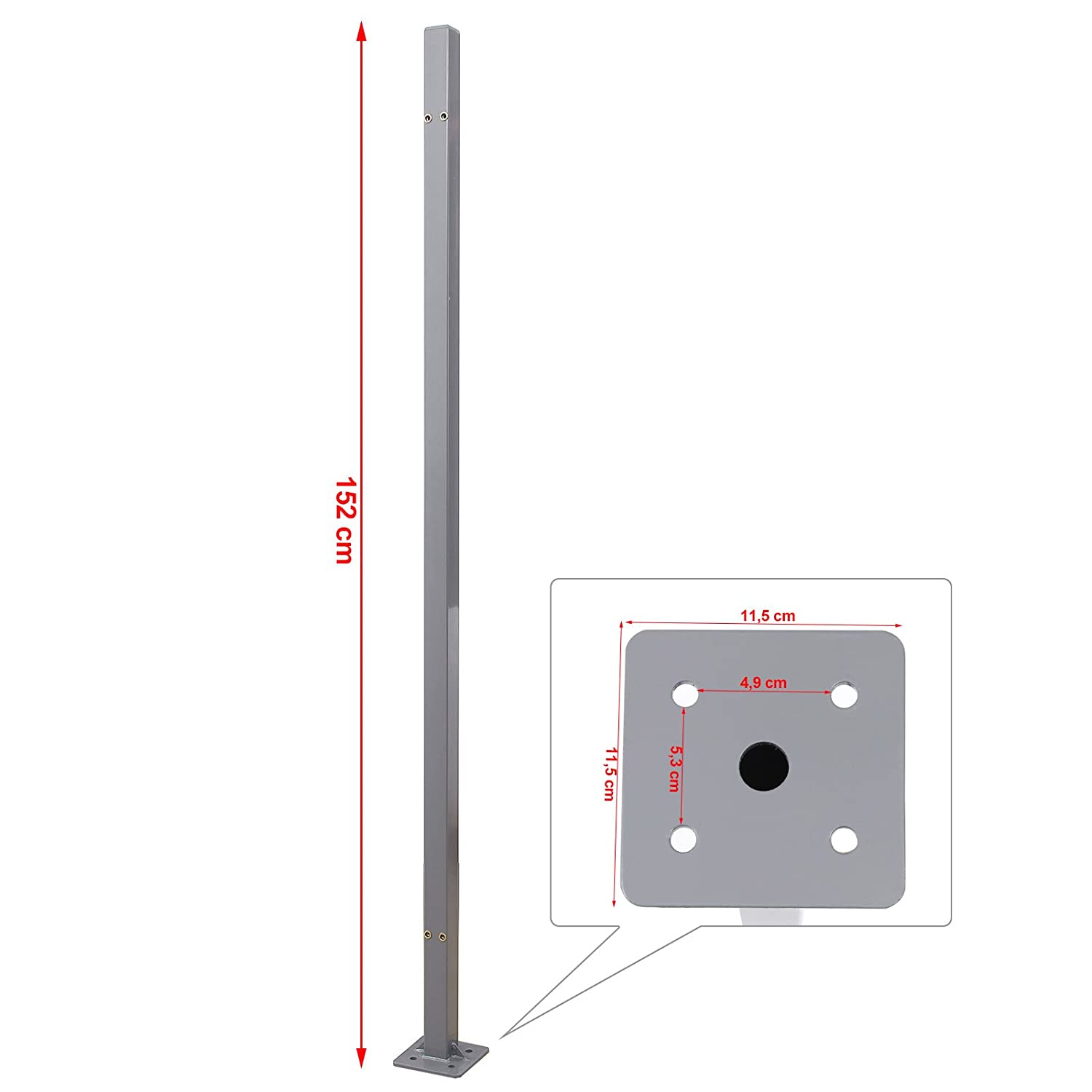 Poteau de Fixation pour Store latéral, Accessoire pour Brise-Vue, pour ne Pas Faire des Trous dans Un Mur - 4
