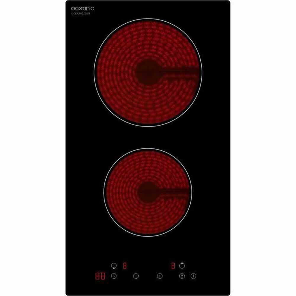 Plaque de cuisson vitrocéramique OCEANIC - 2 foyers - 2900W - commandes sensitives - 6