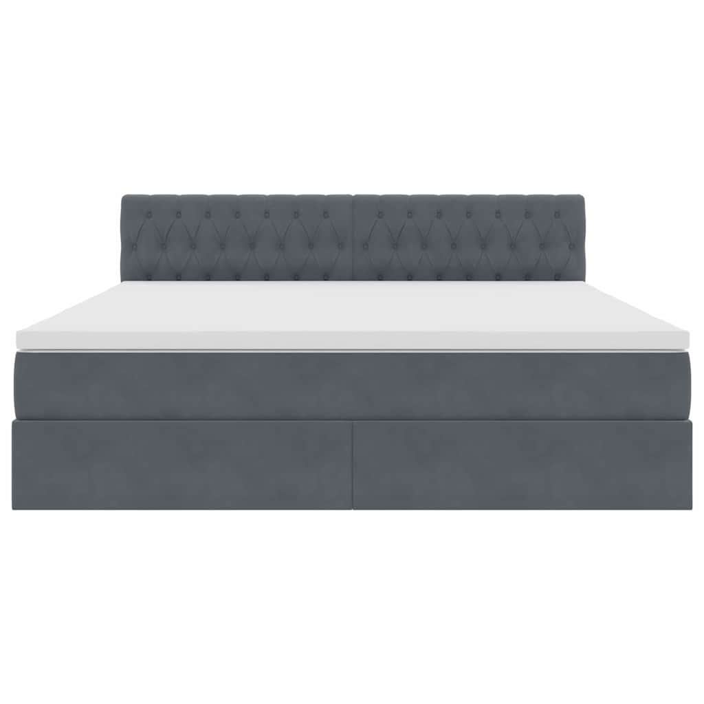 Lit avec rangement en velours gris foncé pour la chambre, 160 × 200 cm - 7