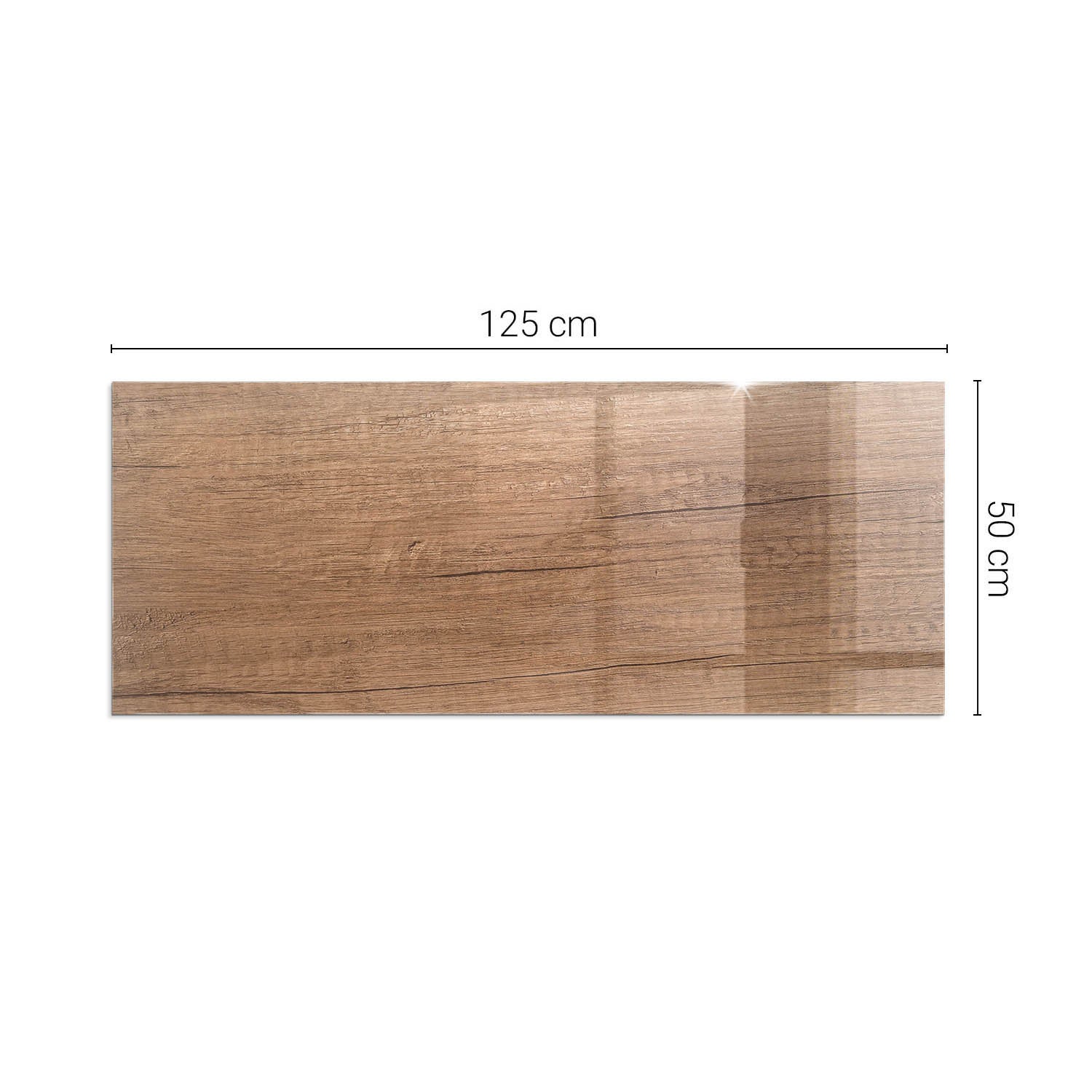 Szkło hartowane na podłogę pod kominek - 125x50 cm - Naturalny wzór drewna - TULUP - 2