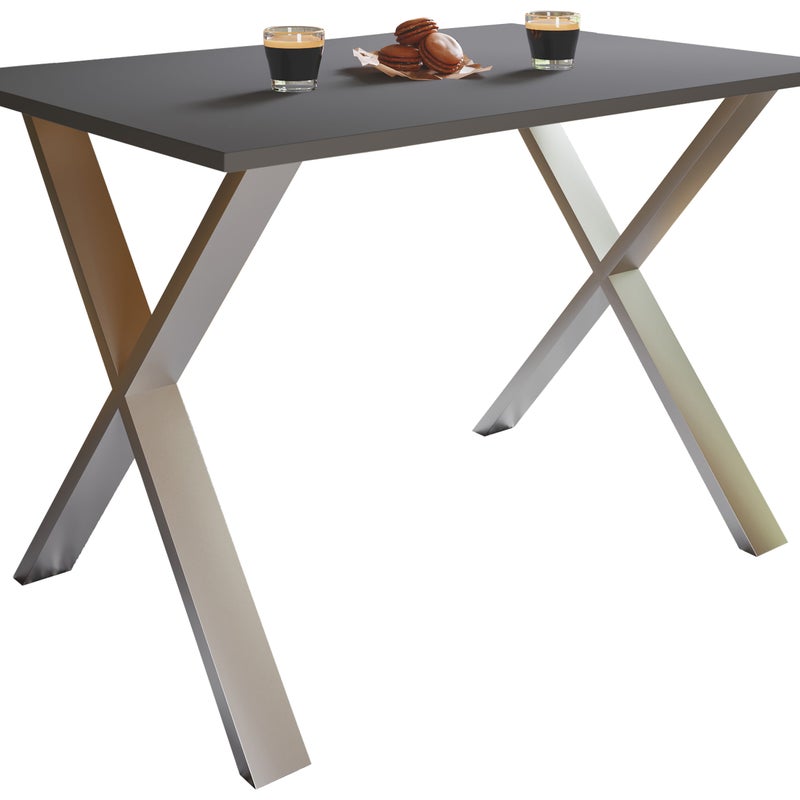 Stół do jadalni Xona Srebro / Antracyt W. 76 x S. 140 x G. 80 cm