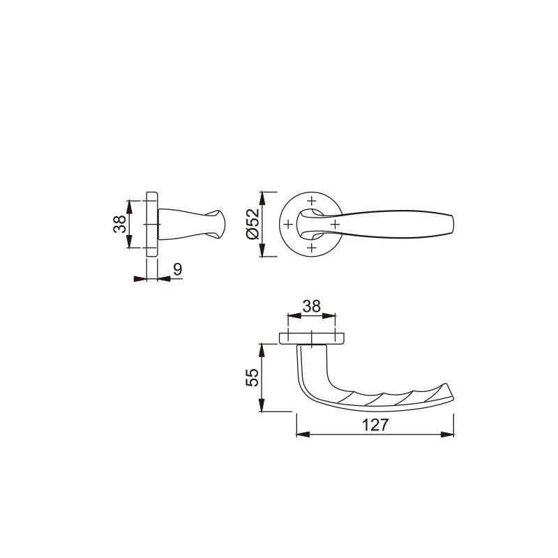 POIGNÉE AVEC ROSACE NEW YORK 1810/42K NOIR MAT F9714M HOPPE - 2