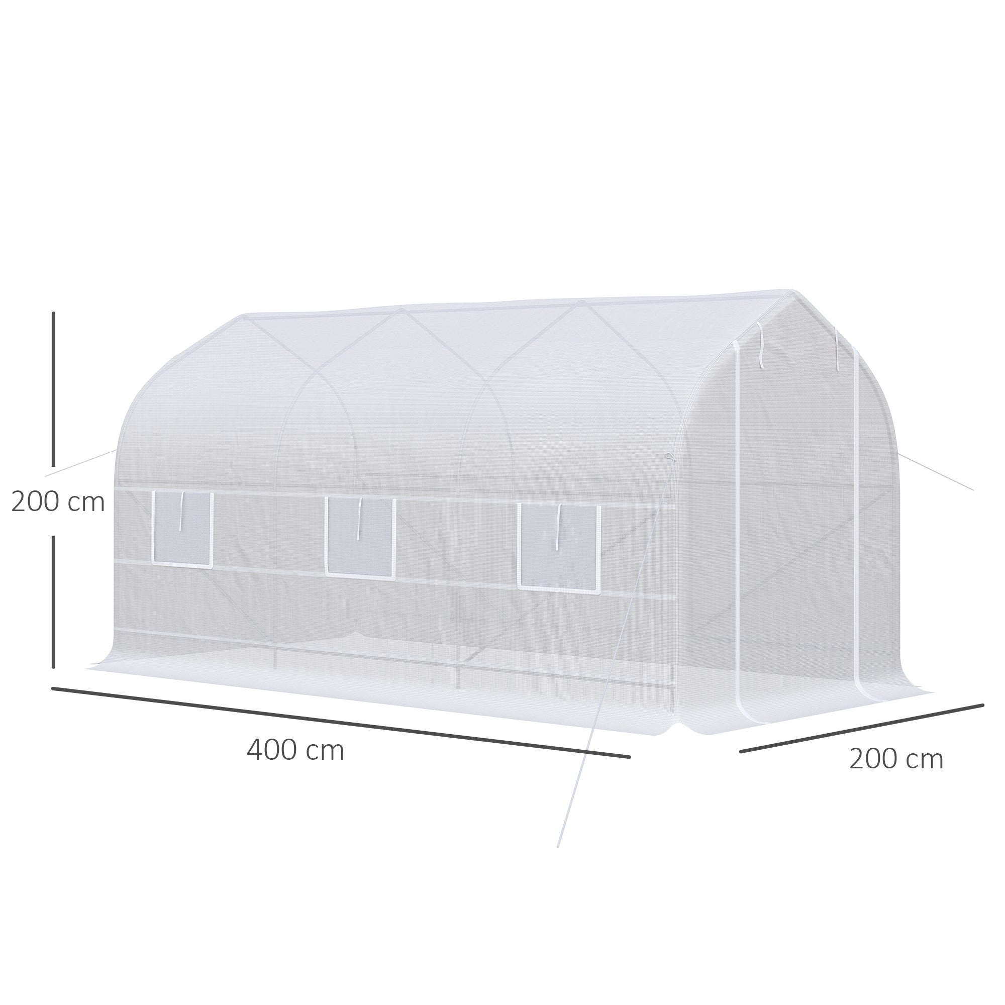 Serre tunnel de jardin PE Outsunny - 3