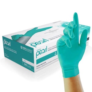 UNIGLOVES Orange Pearl Guanti In Nitrile Monouso: 100 Pezzi Taglia M, Senza Lattice E Senza Polvere, Per Alimenti, Uso Medico E Estetica, Punte Micro-rugose, Colore Arancione