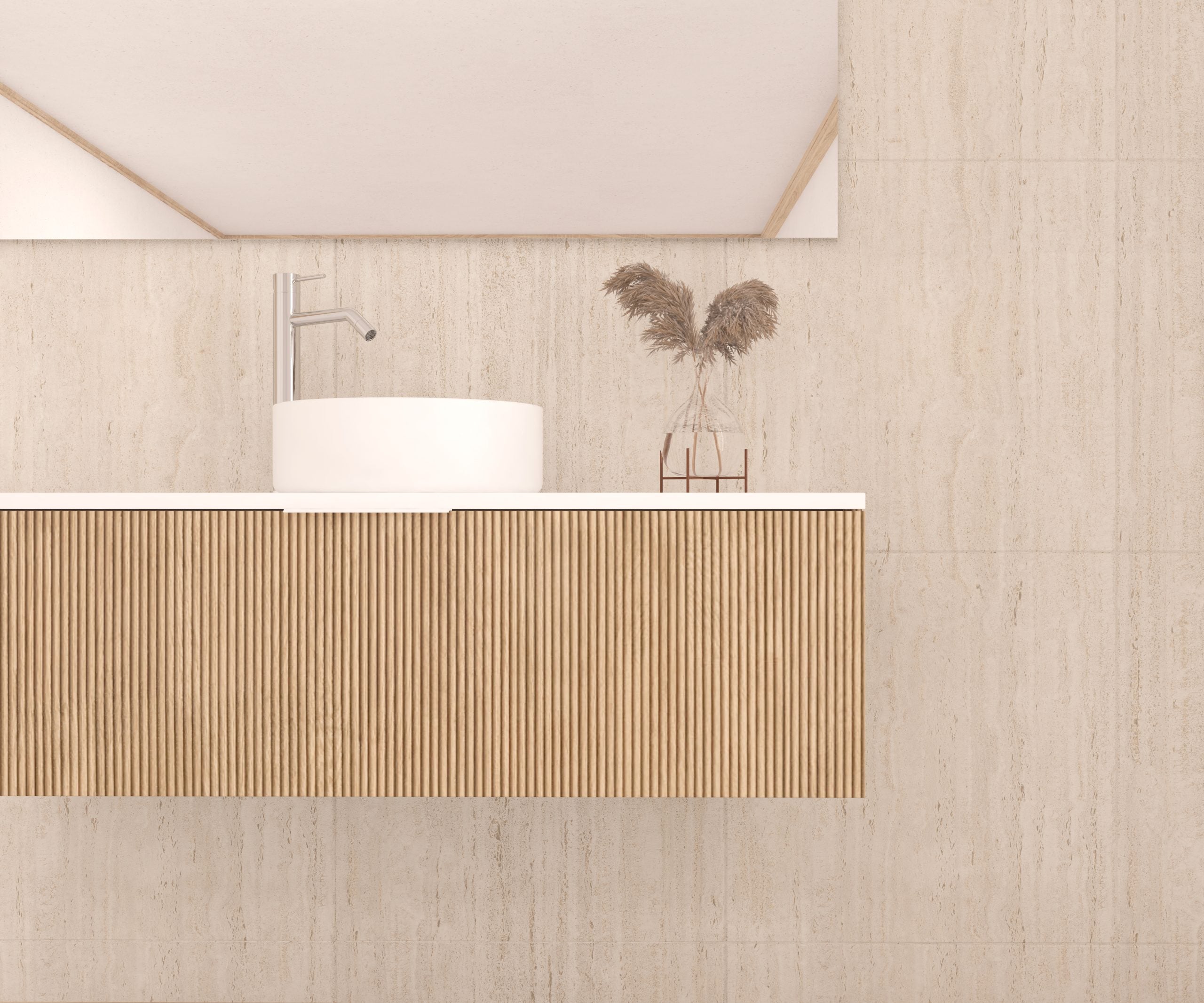 Ensemble de meubles de salle de bains Emene OPOSSÉ - Blanc 120 cm + lavabo - 2
