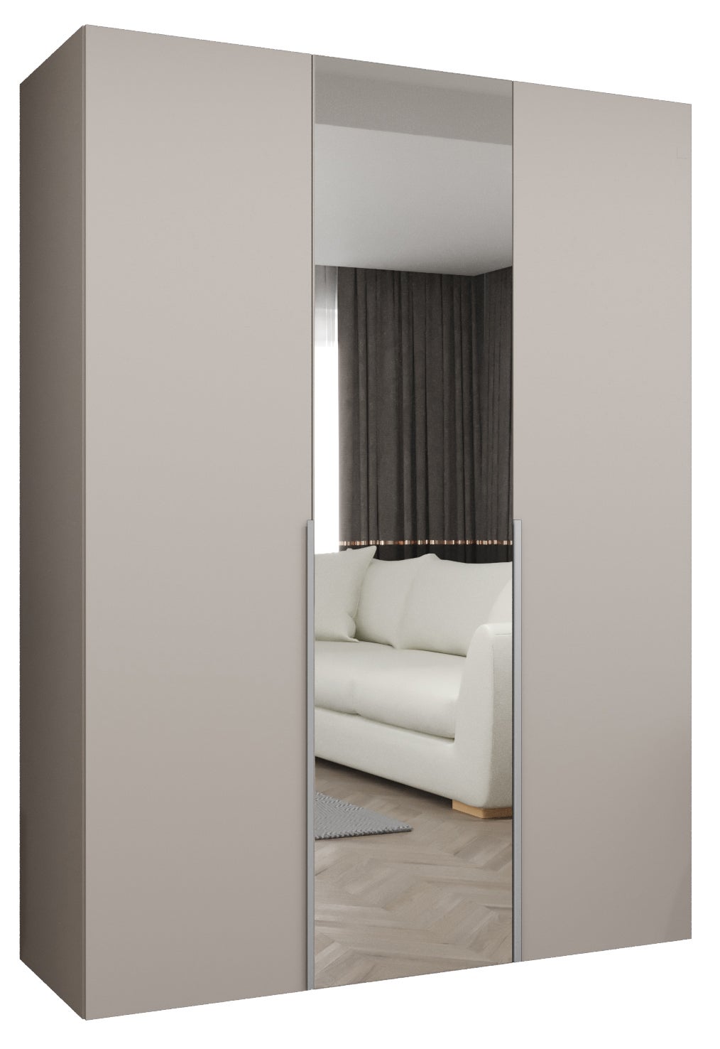 Szafa uchylna otwierana Alicante 2 150 x 52 x 202 cm kaszmir + u. kaszmir Abiks Meble