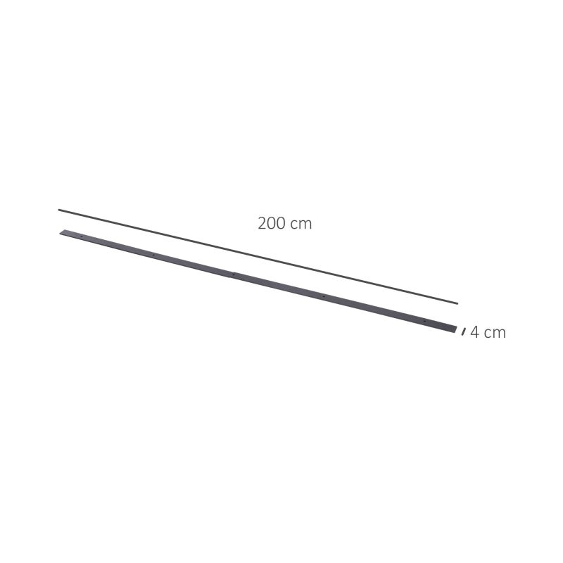 Ensemble de quincaillerie pour porte coulissante 200 cm, complet avec rails, roulettes, dispositifs anti-déraillement, butées de porte, guide au sol - 3
