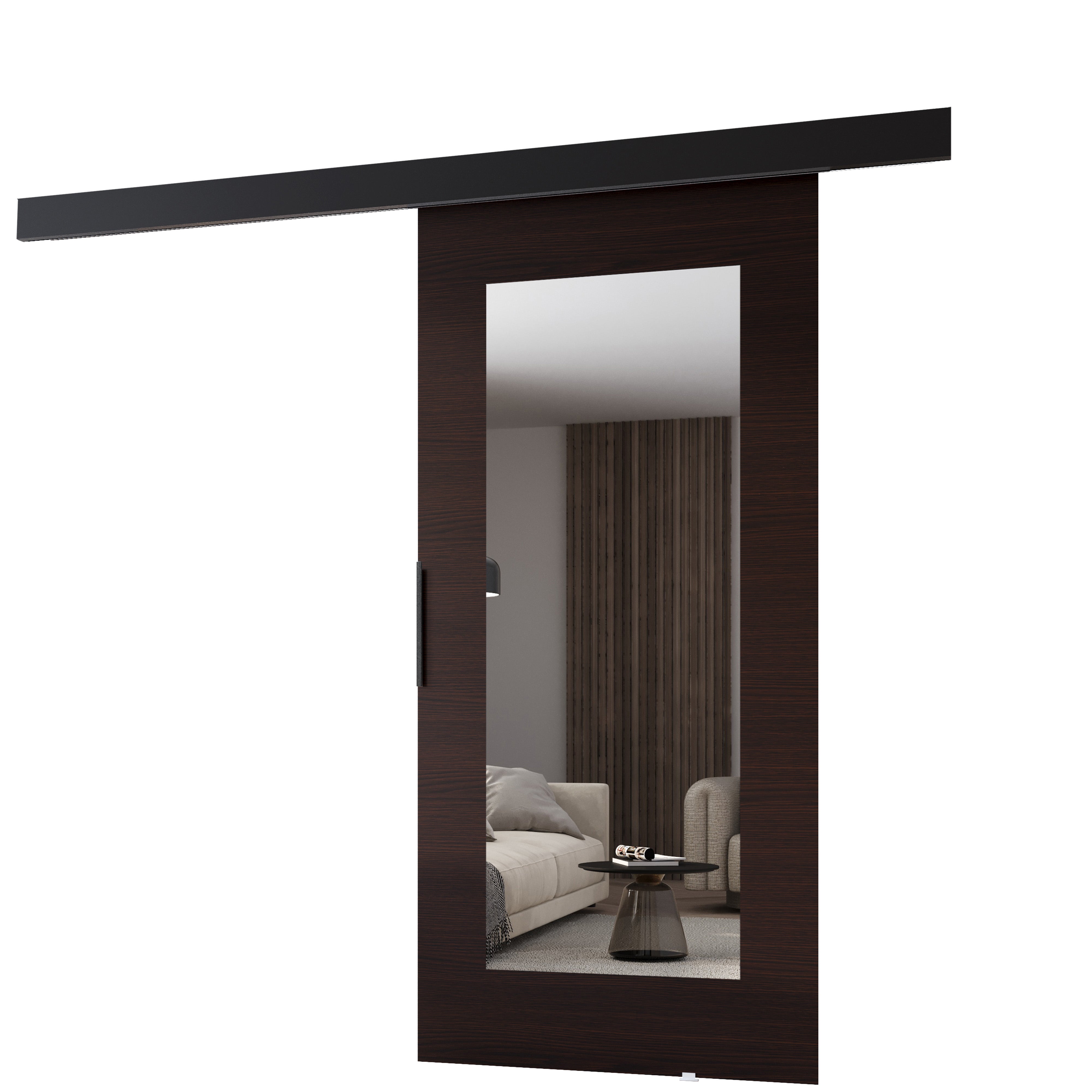 Drzwi przesuwne wewnętrzne PRIM I 106 cm wenge /czarny.