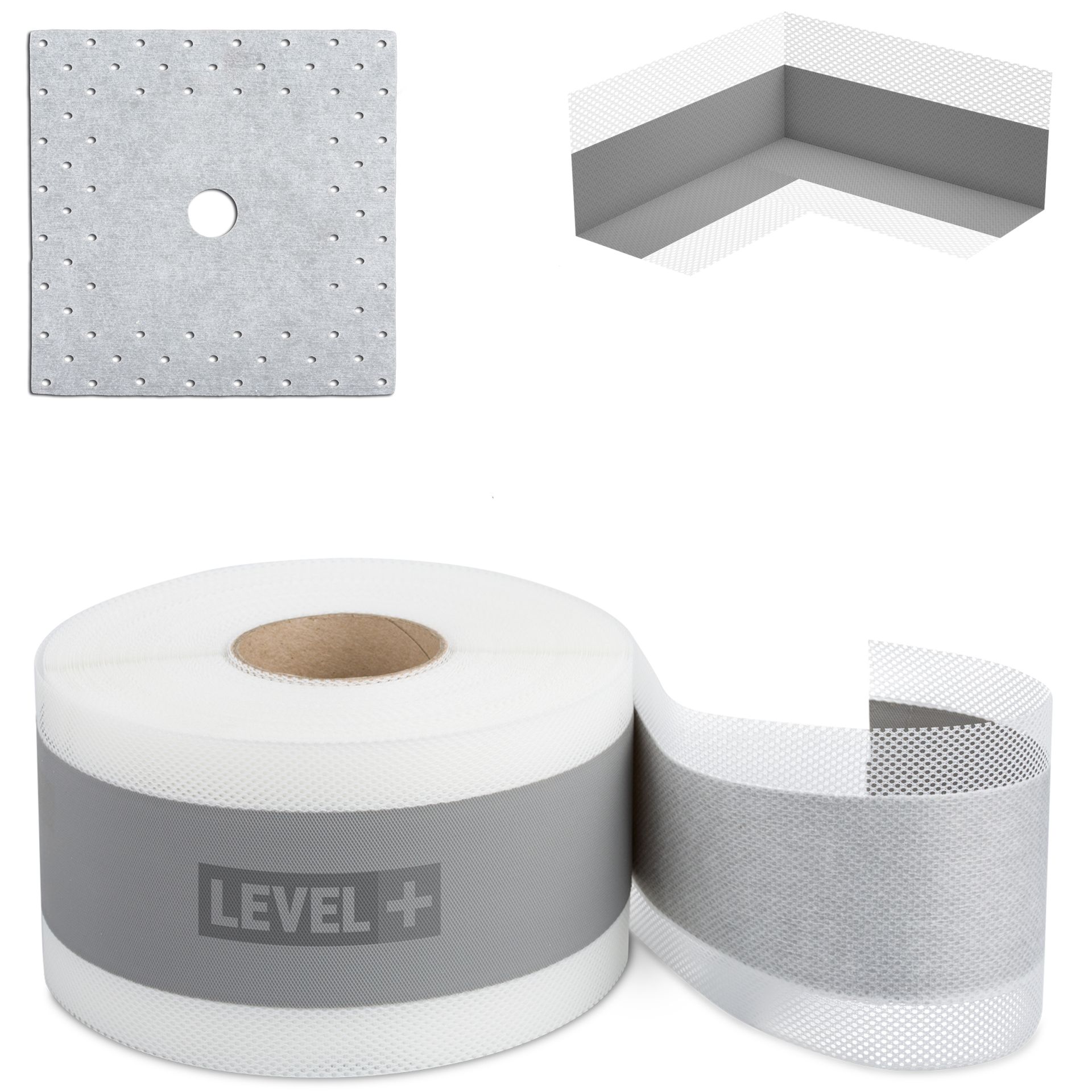 LEVEL+ Kit d'étanchéité pour l'étanchéité de la douche Salle de bain Bande d'étanchéité Film liquide 4kg SET07 - 4