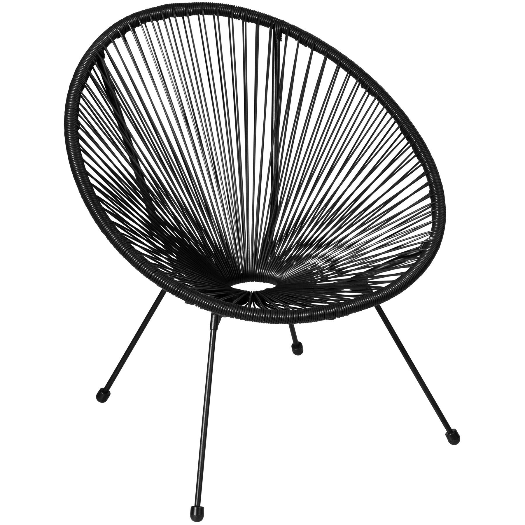 Lot de 2 Chaise de jardin pliable sans coussin SANTANA en Acier Noir - 2