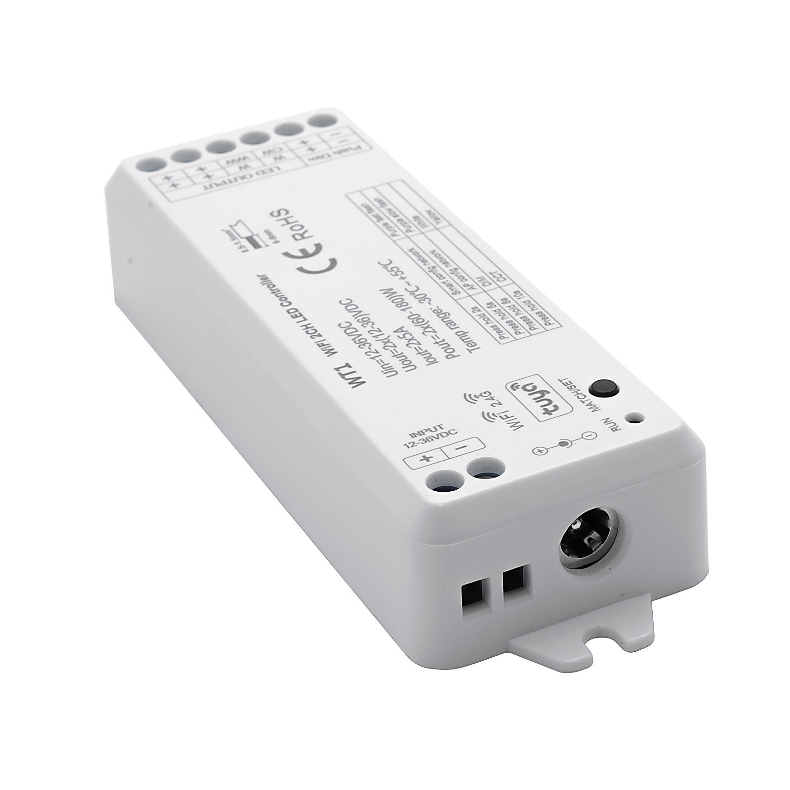 WT1 Contrôleur LED intelligent WiFi pour bandes de projecteurs Unité de commande WiFi Dimmer 2,4 G CCT 2 CH 12-24 V Commande vocale Google Alexa - 2
