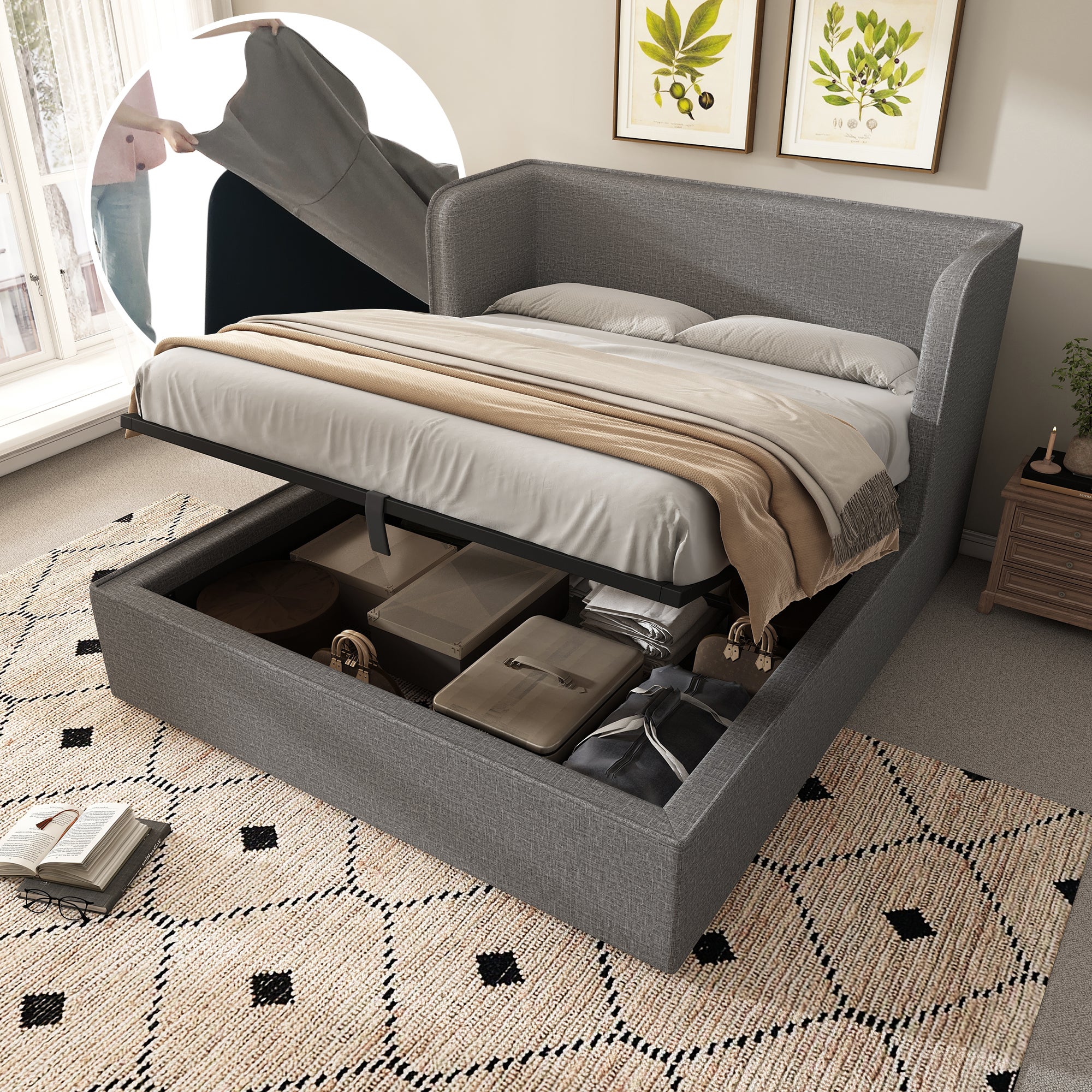 SAMPUR Sommier 180x200 7 Pieds + Lattes Réglables Peuplier – Confort Optimal Lit Adulte Métal