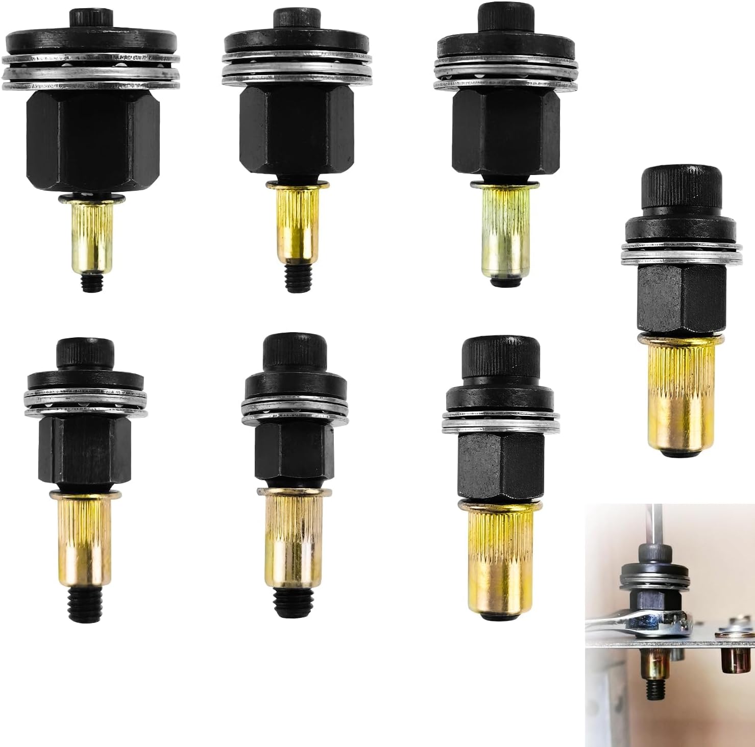 Kit 7 Tailles Écrous à Riveter M3 à M12 - Ensemble Mandrins Rivetage Manuel Et Pneumatique