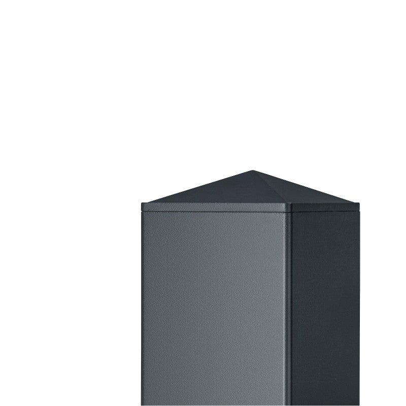 Poteau aluminium tradition style ferronnerie sur platine universel pour portail et portillon chapeau inclus H1.86 m Gris - 3