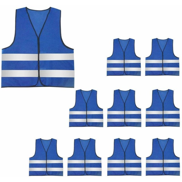 Adulte Gilet Fluorescent de Sécurité Durable Veste, Haute Sans Manche Visibilité Réfléchissant Fluo Gris(10 pcs)