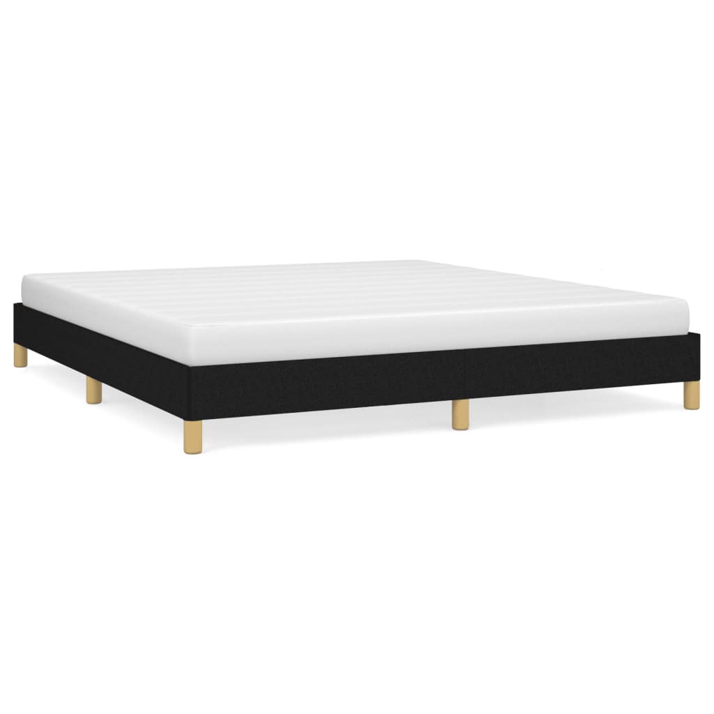 Cadre de lit sans matelas noir 180 x 200 cm tissu - 2