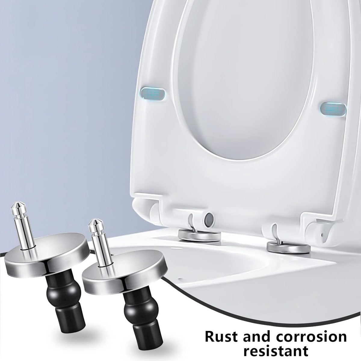 Kit de remplacement de charnière en acier inoxydable - Charnière pour abattant WC - Fixations pour charnière - Réglable - Facile à installer - 3