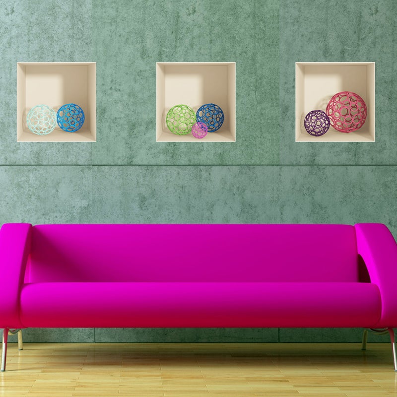 Adesivo effetto 3D sfere design - Sticker adesivo - adesivi murali - 30x90cm - 2