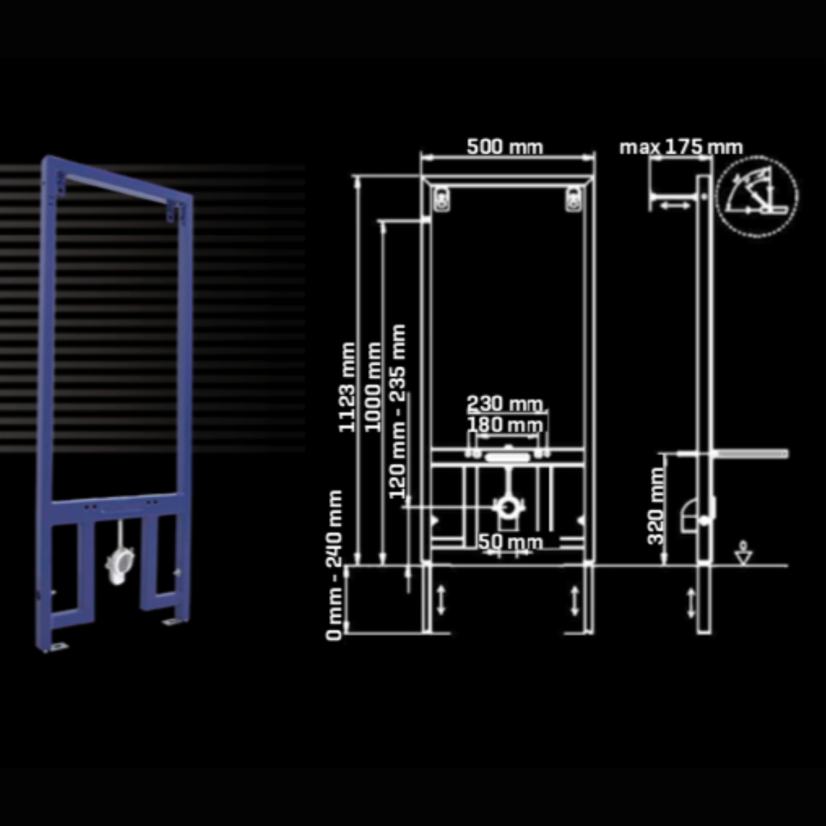 Pack Bidet Suspendido Cerámico de Baño con Bastidor | Blanco Brillo | Diseño Moderno Sin Tapa, Redondo y Fácil Limpieza - 4