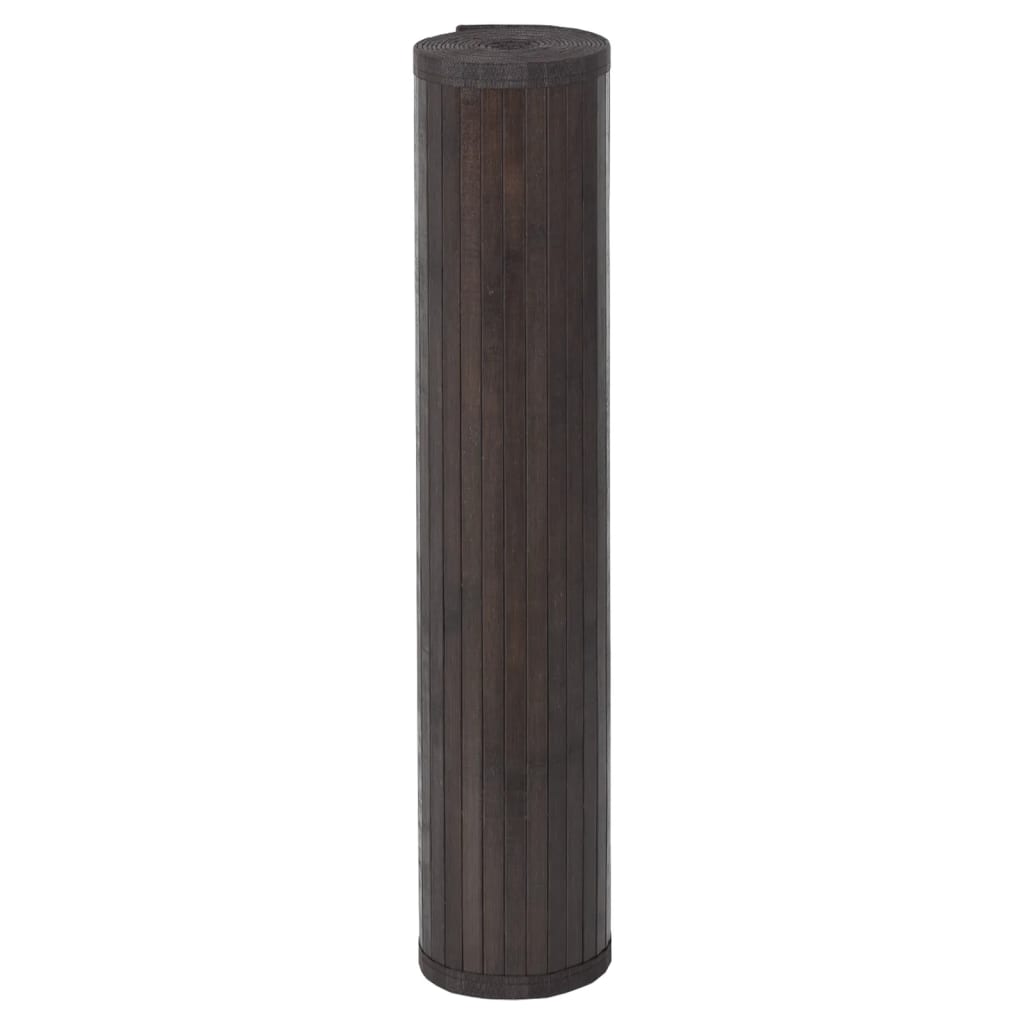 Tapis rectangulaire marron foncé 100x200 bambou - 3