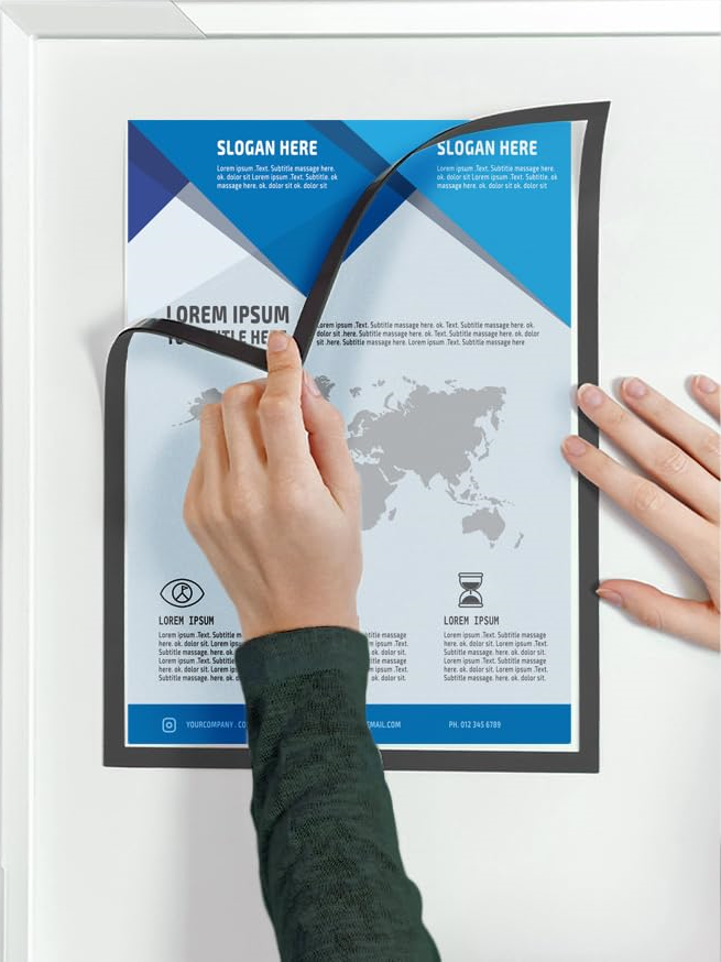 VAIIGO Lot De 10 Cadres Magnétiques Autocollants A3, Porte-papier Avec Bordure Magnétique Puissante, Cadre Magnétique Pour Réfrigérateur, Porte