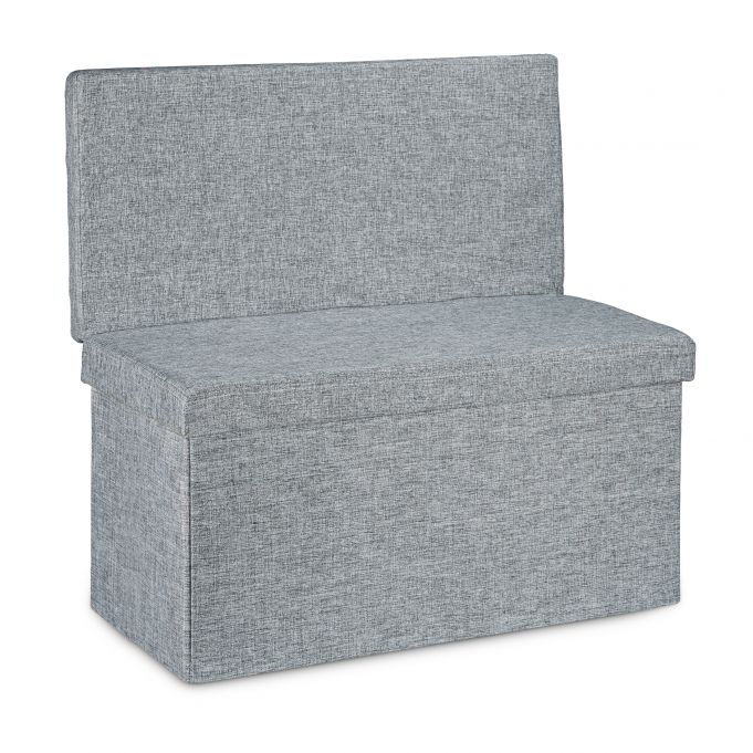 Puf plegable para almacenaje de ropa de cama 76 cm gris 13_0002782