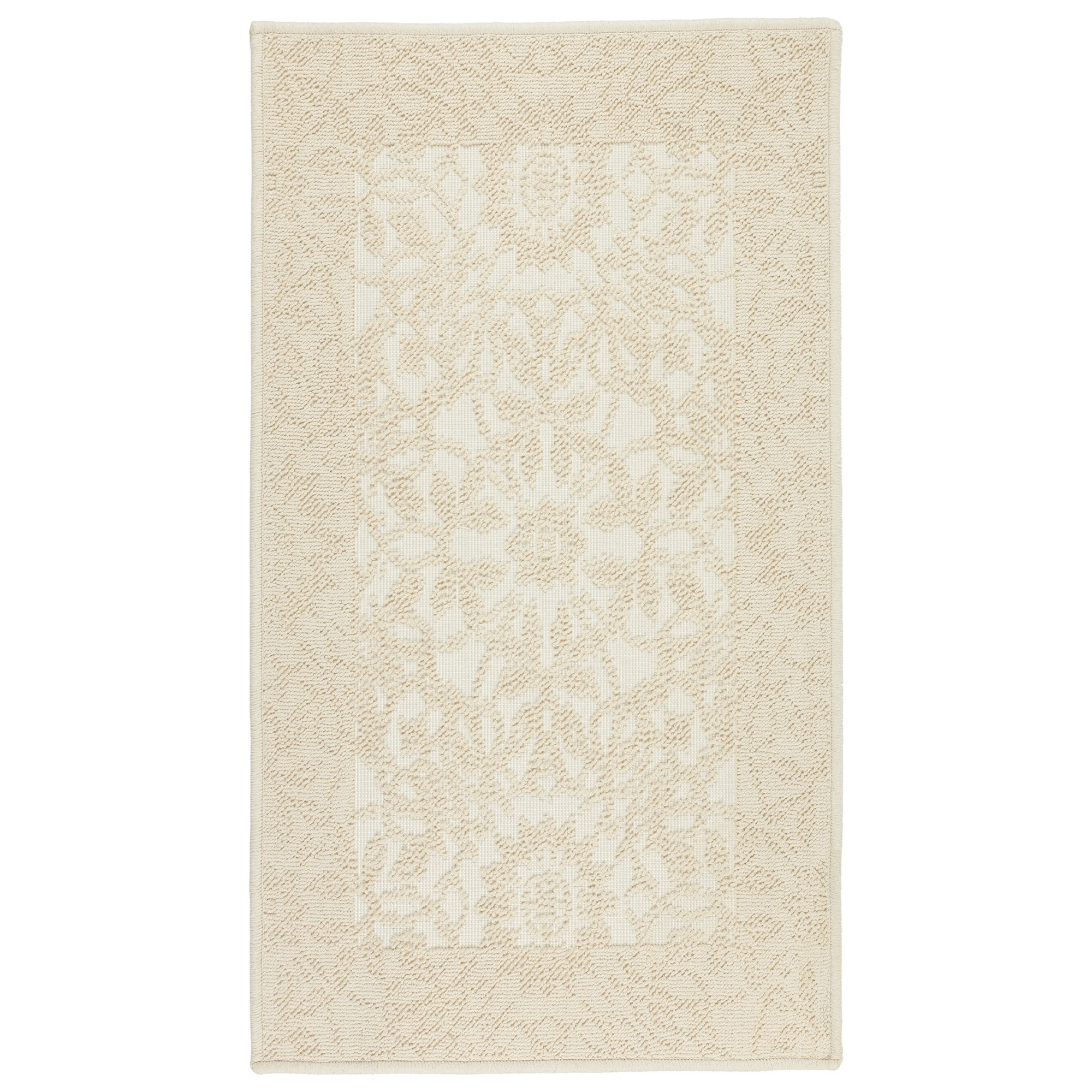 Dywanik łazienkowy Lino 73x135 cm bawełna egipska ornament beżowy