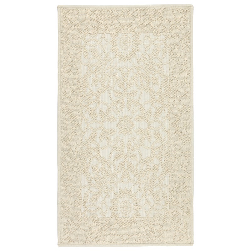 Dywanik łazienkowy Lino 73x135 cm bawełna egipska ornament beżowy